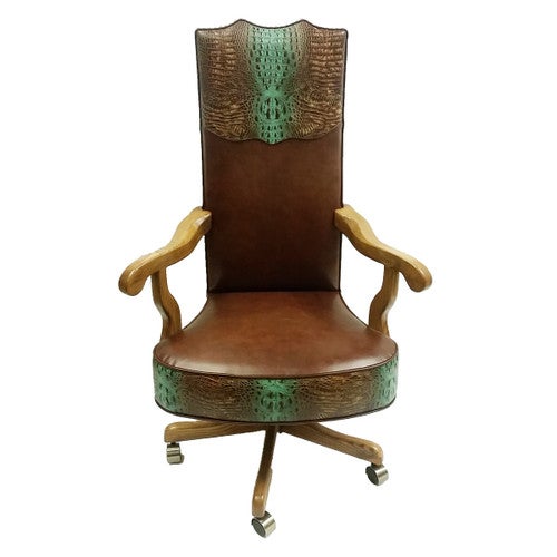 Turquoise River Leather Office Chair