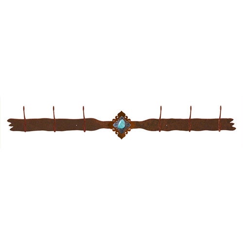 Turquoise Stone 6 Hook Coat Rack
