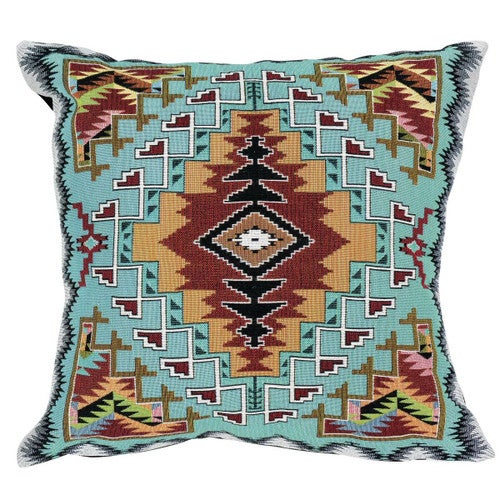 Turquoise Trails Pillow Cover