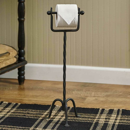 Twisted Iron Standing Toilet Paper Holder