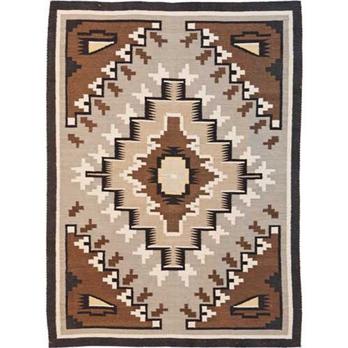 Two Gray Hills Brown Rug - 4 x 6