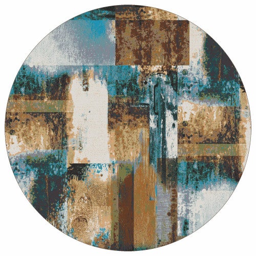 Watercolor Rust Rug - 8 Ft. Round
