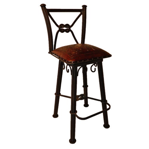 Coronado Iron Barstool with Swivel Back - Colonial