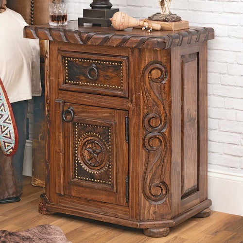 Western Star Cowhide Nightstand