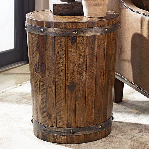 Whiskey Barrel Accent Table