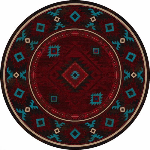 Whiskey River Red Rug - 8 Ft. Round