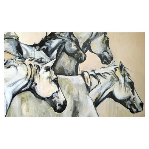 White Stallion Gallop Canvas Art