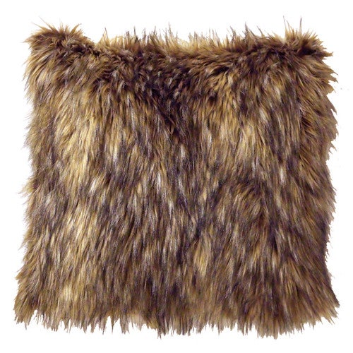 Whitebird Coyote Faux Fur Pillow