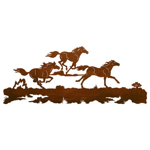 Wild Horses Trio Wall Art - 57 Inch