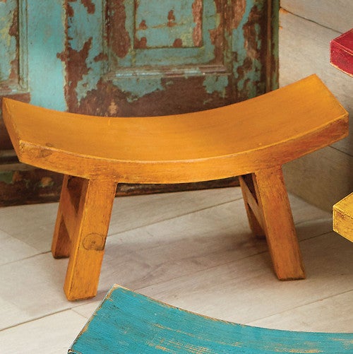 Wood Santa Fe Sitter Stool - Orange
