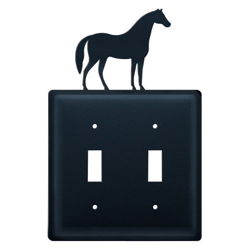 Wrought Iron Horse Double Switch Cover
