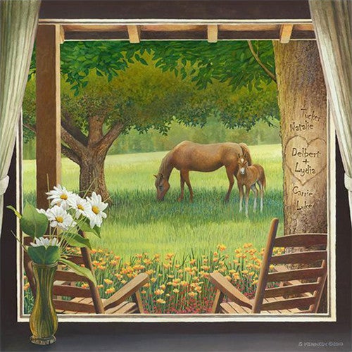 Morning Graze Personalized Block Mount - 16 x 16