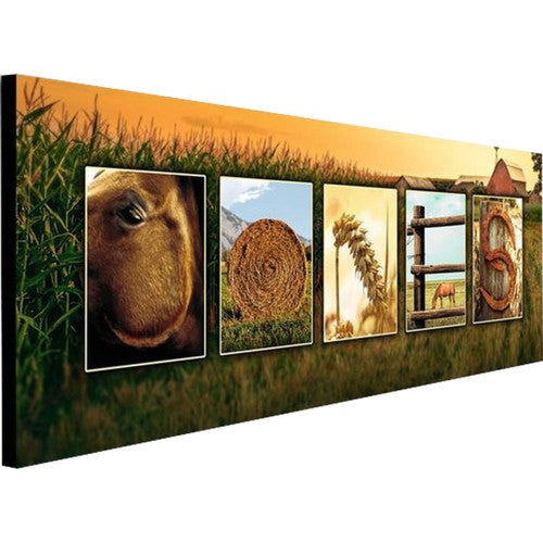 Horse Farm Personalized Block Mount - 18 x 7