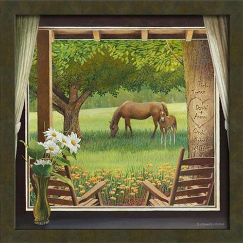 Morning Graze Personalized Framed Canvas - 17 x 17