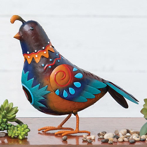 Painted Desert Quail Metal Decor