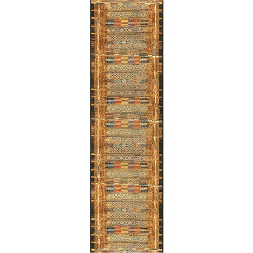 Tribal Stripes Gold Indoor/Outdoor Rug - 2 x 8