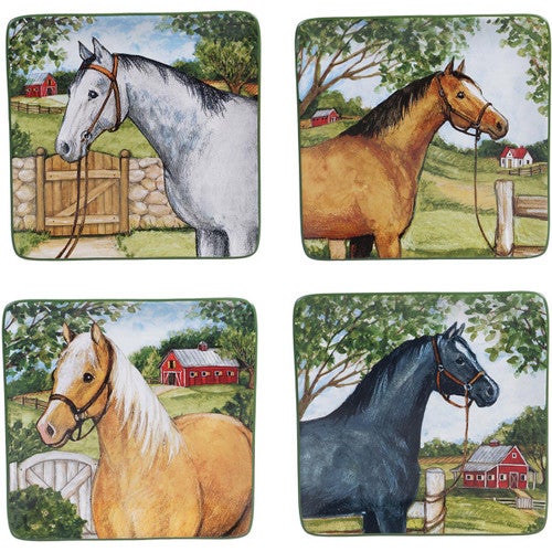 Horse Ranch Salad Plates - Set of 4
