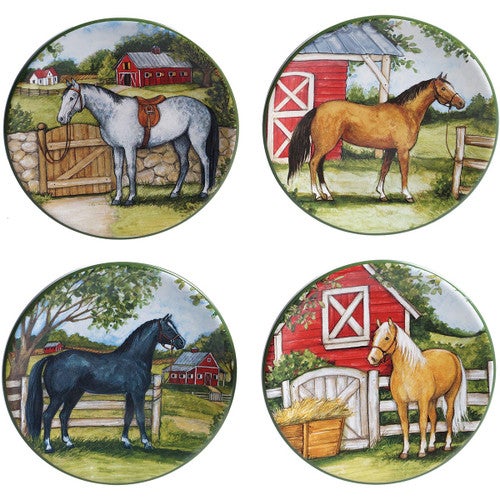 Horse Ranch Canape Plates - Set of 4
