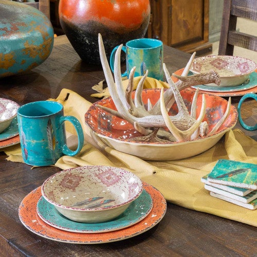 Fiesta Feathers 14 Pc Dinnerware Set