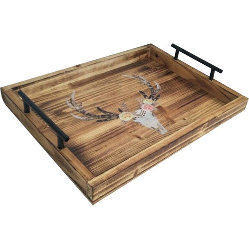 Floral Skull Serving Tray