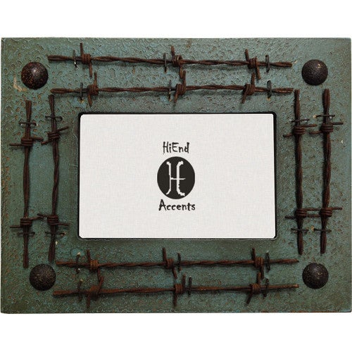 Ranch Hand Barbed Wire 4 x 6 Photo Frame - Turquoise