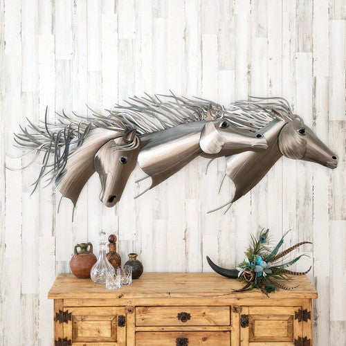 Running Mustangs Metal Wall Sculpture