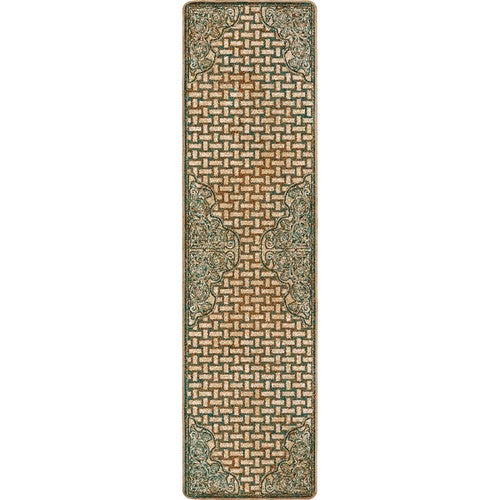 Turquoise Scroll Saddle Rug - 2 x 8