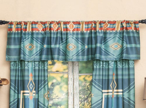 Azul Cross & Diamonds Lined Valance - CLEARANCE