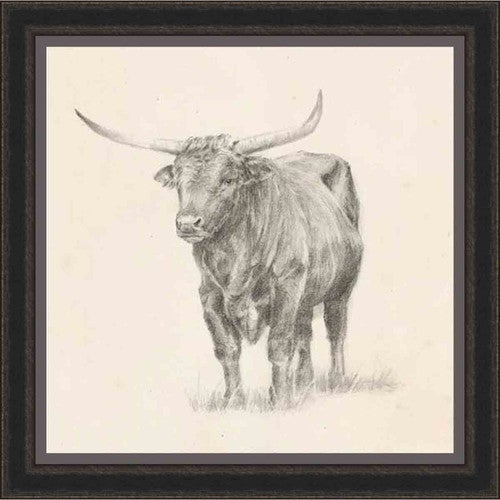 Longhorn Sketch I Wall Art