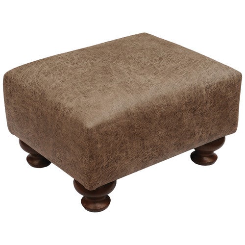 Shale Ottoman with Hourglass Legs