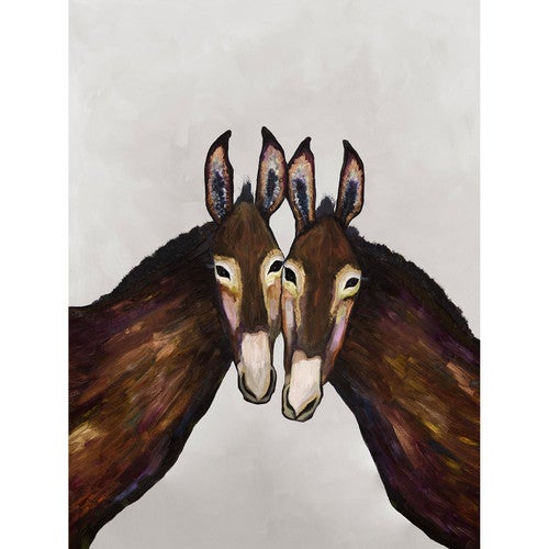 Donkey Love Pewter Canvas Art
