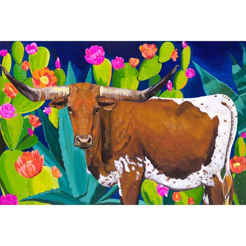 Longhorn Blooms Canvas Art
