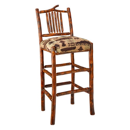 Yellowstone Gallatin Valley Spindle Barstool - Fabric Seat