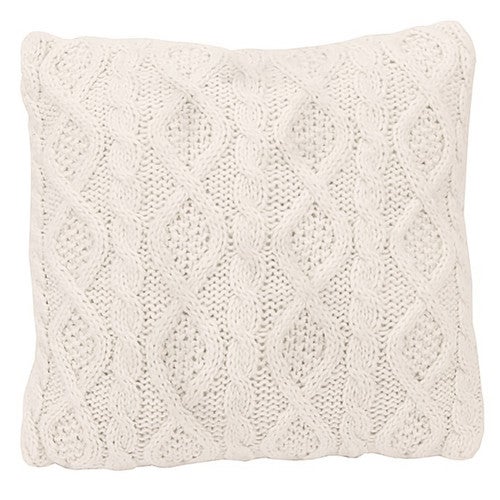Cable Knit Diamond Throw Pillow - Cream