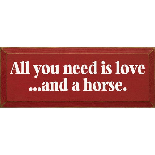 Love and a Horse Wood Sign