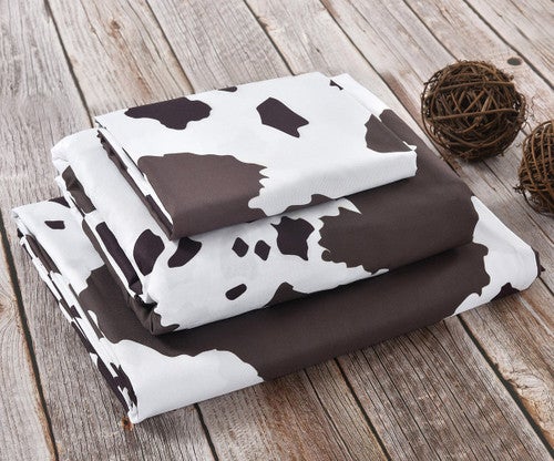 White Cowhide Sheet Set - Twin