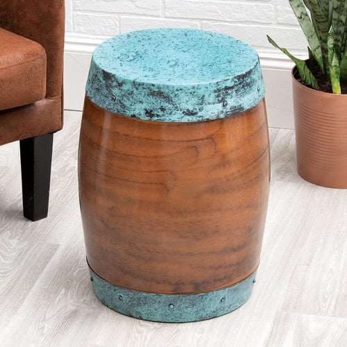Sierra Copper & Turquoise Barrel Stool