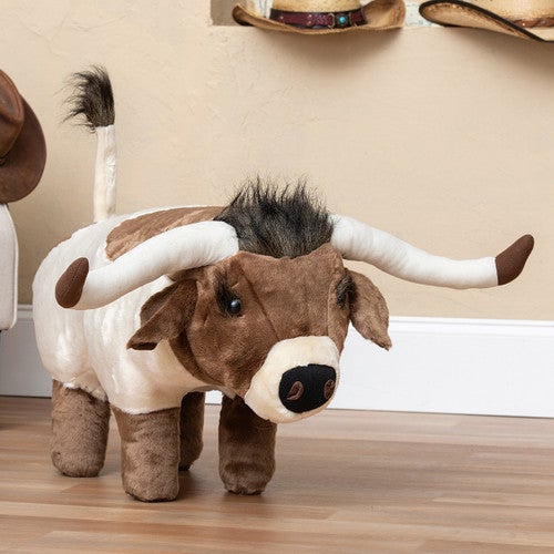 Plush Longhorn Footstool / Ottoman - OVERSTOCK