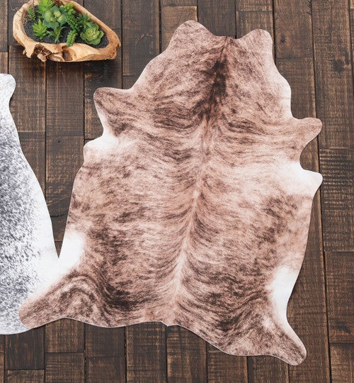 Small Faux Cowhide Medium Brindle Rug