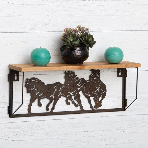 Horse Stampede Wall Shelf