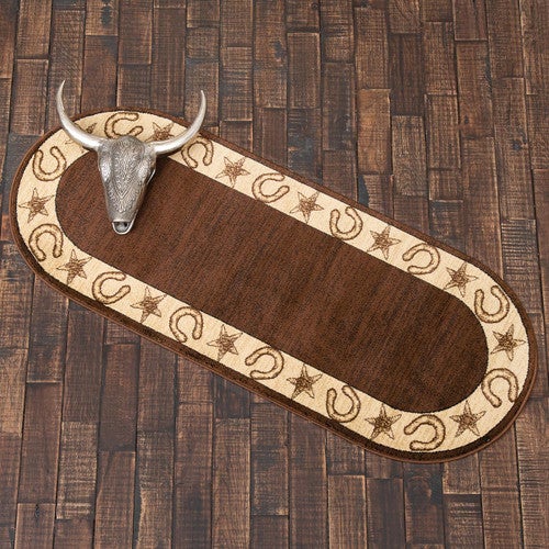 Horseshoe & Stars Oval Rug