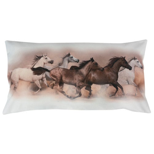 Running Horses Burlap Accent Pillow - CLEARANCE