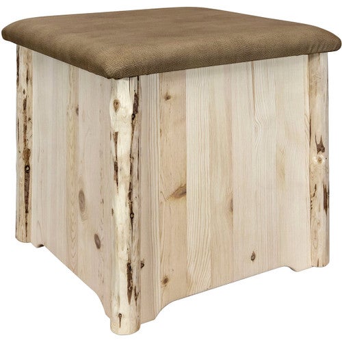 Asheville Ottoman with Storage - Buckskin Upholstery