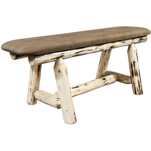 Asheville Plank Bench - 45 Inch - Buckskin Upholstery