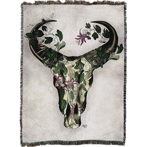 Floral Skull Throw