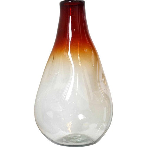 Orange Ombre Raindrop Glass Vase