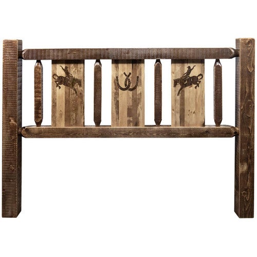 Denver Headboard with Engraved Broncos - Cal King