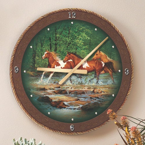 Mustang Creek Horse Wall Clock