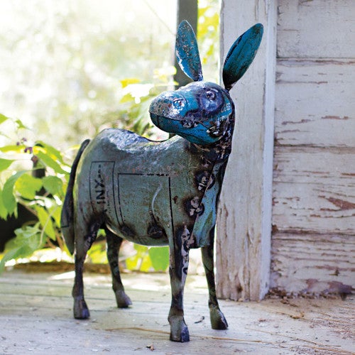 Reclaimed Metal Donkey Sculpture