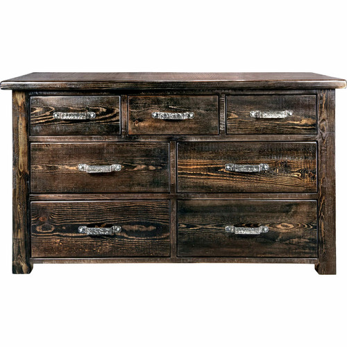 Lima Sawn 7 Drawer Dresser with Iron